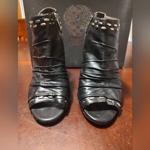 Vince Camuto Black Nappa Ankle Boots